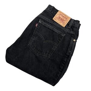 Vintage 1998 Levis 550 Relaxed Fit Black Jeans 36x31 Faded Red Tab USA Made 18 M